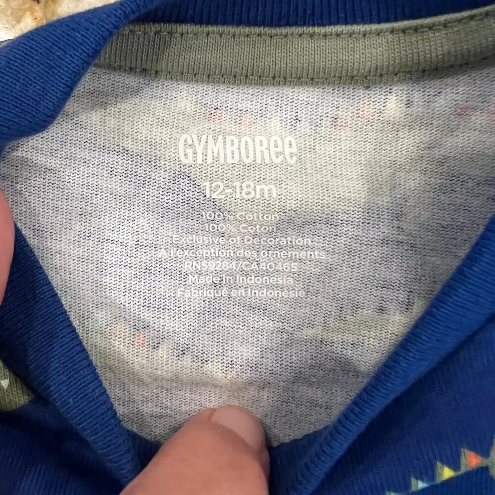 NWT Gymboree Boys Royal Blue W/Alligator Rainbow Print Top - SIZE 12-18 Months